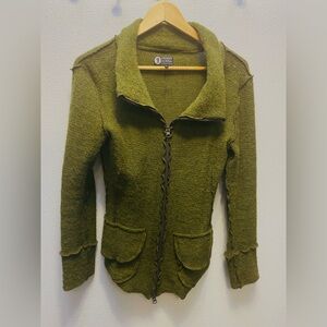 Maria Lovisa Iceland  Olive Zipper Cardigan
